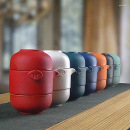 Teaware Sets Japanese Ceramic Teapot Gaiwan Teacups Handmade Portable Travel Office Tea Set Chinese Retro Gift For Friend