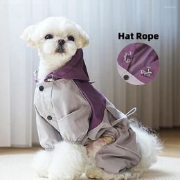 Dog Apparel Small Medium Size Clothes Teddy By Bear Four Feet Waterproof Raincoat Storm Coat Can Pull Pet Supplies