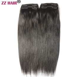 Piece ZZHAIR 100g200g 16"28" Machine Made Remy Hair Four Pieces 4pcs Set Clipsin 100% Human Hair Extensions Natural Straight