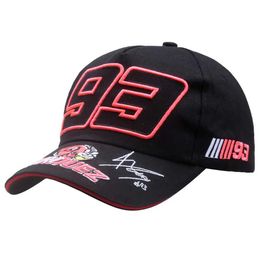 Ball Caps Hat for male spring and autumn sun tourists hat summer motorcycle baseball female screen black number 93 Q240403