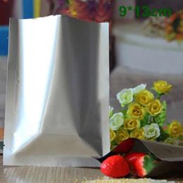 9*13cm (3.5*5.1") Pure Aluminium Foil Bag Open Top Silver Mylar Packing Heat Seal Vacuum Food Storage Packaging Pouch For Snack Sugar Tea LL