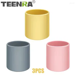 Cups Saucers TEENRA 3Pcs Silicone Training Cup Food Grade Baby Learn To Drink Kid Feeding Water Toddler Drinkware