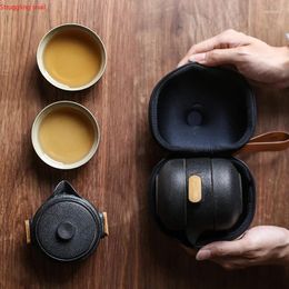 Teaware Sets Travel Kungfu Tea Set Ceramic Portable With Carring Cases Teapot Philtre Flower Teawares Pot And Cup