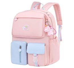 Korean fashion rainbow shoulder strap school bag for teenagers girls Children039s waterproof backpacks kids schoolbags mochilas2163604