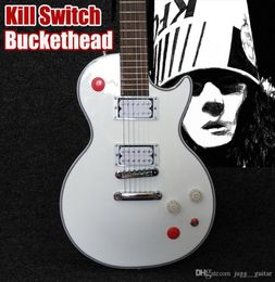 Custom Arcade Button Killswitch Buckethead Signature Alpine White Electric Guitar Ebony Fingerboard No Inlays 24 Jumbo Frets Top S4656627