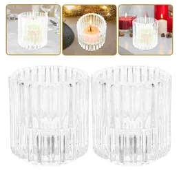 Candle Holders 2 Pcs European Style Candlestick Wedding Tealight Crystal Luxury Glass Lovers Retro Decor