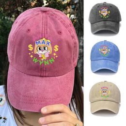 Ball Caps 2024 New Womens y2k ANITA MAX WYNN Baseball Hat Adjustable Casual Print Cotton Sun Hip Hop Cartoon Q240403