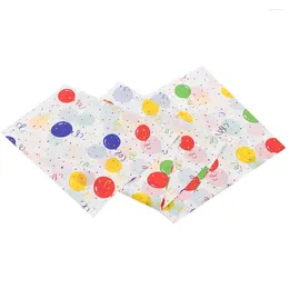 Table Cloth 2 Pcs Birthday Party Tablecloth Plastic Cloths Balloon Print Christmas Runner Banquet