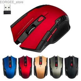 Mice RYRA 2.4G 6-key wireless gaming mouse 1600DPI USB receiver gaming mouse optical suitable for laptops PC gaming consoles CSGO PUBG LOL Y240407