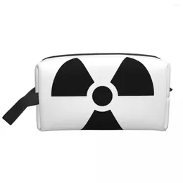 Storage Bags British Flag Cosmetic Bag Women Large Capacity Radioactive Danger Warning Thermal Makeup Case Beauty Toiletry