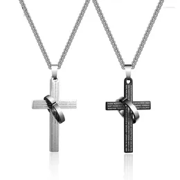 Chains Fashion Cross Pendant Necklace Women Men Stainless Steel Link Chain Charm Cool Boys Girls Punk Hip Hop Jewellery Gift