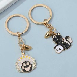 Keychains Lanyards Cute Cat Heart Enamel Keychain Magnet Lovely Butterfly Animal For Making Handmade DIY Jewellery Accessories Findings Crafts Q240403