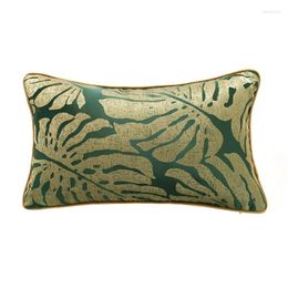 Pillow Green Leaf Palm Jacquard Throw Covers 12"x20" Luxury Modern Living Room Pillowcase Sofa Chair Bedding Decorating