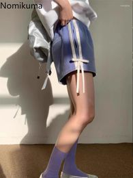 Women's Shorts Japanese Women Clothing Bottoms Patchwork Bow Elastic Waist Casual Pants Pantalones Cortos De Mujer 2024