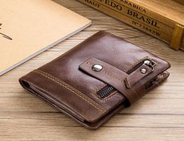 Genuine Leather RFID Men Wallet Credit Business Card Holders Double Zipper Cowhide Purse Carteira 0218932663