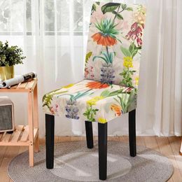 Chair Covers Flower Print Cover Elastic Dining Slipcovers Spandex Stretch Office Case Anti-dirty Kitchen Seat