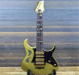 Factory whole Custom New arrrival 6 string Ibz PIA3761 Steve Vai Signature Sun Dew Gold Electric Guitar 2020105214805368