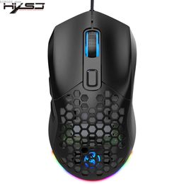 Mice HXSJ X300 RGB Gaming Mouse 7200DPI Mouse Backlit Wired Ergonomic 6 Button Programmable Mouse Gamer Mice for Computer Laptop PC Y240407