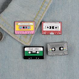 Best Songs Vintage Tape drive Enamel Pin Pink Grey Red Green Brooch Lapel pins Badges Clothes Bag Jewellery Gift for Friend