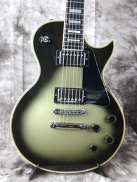 Promotion Adam Jones Vintage Green Silver Burst Electric Guitar Cream Yellow Binding Chrome Hardware8787488