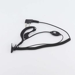 Black Curved Headphone Cable Walkie Talkie Universal High-end Ear Hanging Tensile Earphone Baofeng 5R