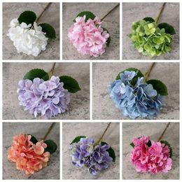 Decorative Flowers Artificial For Cafe Decoration Vibrant Faux Silk Hydrangea Flower Arrangement Wedding Party Home Decor Office