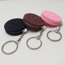 Keychains Creative Simulation Food Cookie Keychain Pendant Key Ring Car Decor Wholesale