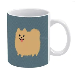 Mugs Pomeranian Cute Fluffy Cartoon Dog White Mug Good Quality Print 11 Oz Coffee Cup Dogs Pom Pets Animals Funny