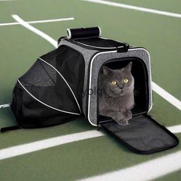 Cat Carriers Crates Houses Pet bag for going out portable that can be unfolded breathable cat large capacity crossbody foldable H240407