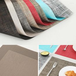 Table Mats Placemat PVC El Restaurant West Non-slip Insulation Tray Pad Solid Colour Anti-bacterial Mat