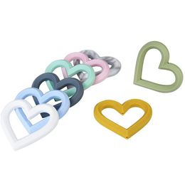 Soothers Teethers Teething Ring Heart Teether Toy Safe Sile Chew Pendant Beads For Diy Pacifier Charm Nursing Necklace Baby Toddle Dho2B