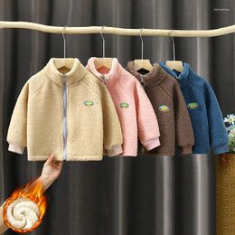 Jackets 2024 Fall Winter Boys Clothes For Girls Korean Cardigan Granular Loose Lamb Velvet Warm Children's Jacket Coat