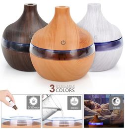 EZSOZO juicer300ML USB Air Humidifier Electric Aroma Diffuser Mist Wood Grain Oil Aromatherapy Mini Have 7 LED Light For Car Home 7559525