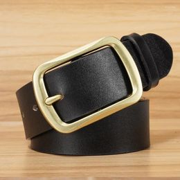 Belts With Needle Buckle And Genuine Leather Belt Fashionable Versatile Simple Retro For Middle-aged Young People