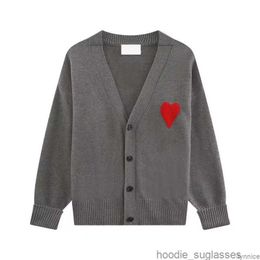 Sweater de designer de Paris da moda Amis de Coeur Macaron Love Jacquard Cardigan para homens e mulheres top b7mvx