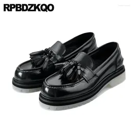 Casual Shoes Tassel High Quality Patent Leather Men Party Classic Slip On British Style 46 Designer Loafers Genuine Luxury Large Size