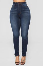 Women's Jeans Solid Feminino Skinny Pants For Women Trousers Lift The Hip High-waisted Stretch Pencil Female Denim