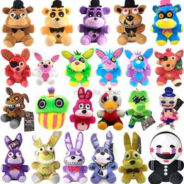 Movies TV Plush toy 18cm FNAF Plush Toys Freddy Fazbear Bear Foxy Rabbit Bonnie Chica Peluche Juguetes 5 Nights At Freddy Plushie Fnaf Plush Toys 240407