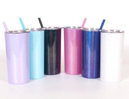 Sublimation Tumbler Mugs 20oz Glitter Drinkware Stainless Steel StraightTumblers Rainbow Tumblers Vacuum Insulated Coffee Mug with5570421