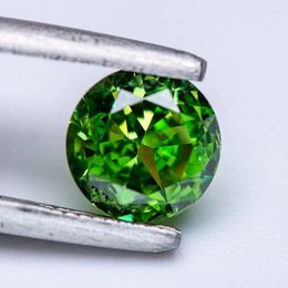Loose Gemstones Cubic Zirconia Round Shape Light Green Colour 5A 4k Crushed Cut Lab Synthetic Cz Gemstone For DIY Charms Women Jewellery