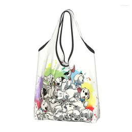 Storage Bags Funny Dalmatian Puppies Groceries Tote Shopping Women Custom Pet Dog Shoulder Shopper Big Capacity Handbags