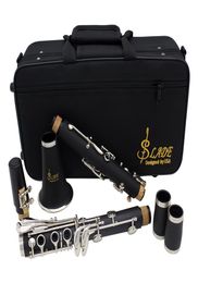 Clarinet ABS 17 Key bB Flat Soprano Binocular Clarinet with Cleaning Cloth Gloves 10 Reeds Screwdriver Case Woodwind Instrument4436016