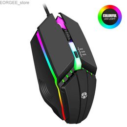 Mice 1600Dpi USB Wired Game Mouse LED Colorful Illumination Ergonomic Mechanical Coupler Mouse 4 Button Office PC Game Mouse Y240407