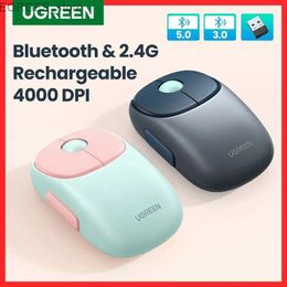 Mice UGREEN Wireless Mouse Bluetooth 5.0 3.0 2.4G Charging Mouse 4000 DPI Charging Bluetooth Mouse Suitable for MacBook iPad Tablet Y240407