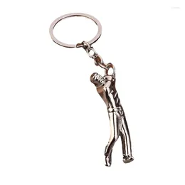 Keychains 100pcs/lot Design Metal Golf Keyrings Creative Zinc Alloy For Gifts