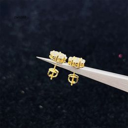 Designer Hip Hop Hot selling Popular Iced Out Lowest Price 925 Sterling Silver Gold Plated Jewelry VVS Moissanite Stud Earrings