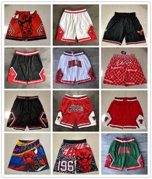 Men Throwback Basketball Shorts pocket blue black red yellow purple white gold 2024-3