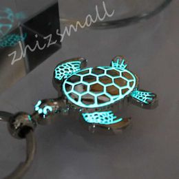 Keychains Lanyards Luminous Turtle Keychain Tortoise Keyring Pendant Q240403