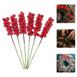 Decorative Flowers Artificial Berry Stem Christmas Tree Decor Picks Decorations Branches Stems DIY For
