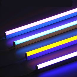 T5 Tubes Colour Light 100cm 1m 16W Integrated AC85-265V Single Colour Aluminium Lamp Red Green Blue Yellow Pink High Brightness Fluroscent Blub 1000mm feet foot 4